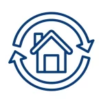 A house and arrow around it icon